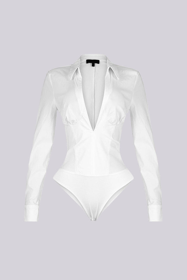Own Me V Neck Long Sleeve Polo Bodysuit